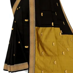 ebaad textile Self Design Paithani Cotton Silk Saree image 4