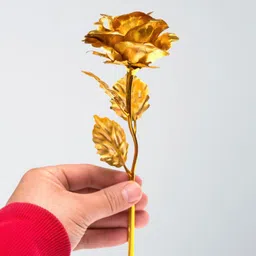 neha megha kat Artificial Golden Rose Flower Gift Gold Rose Artificial Flower image 2