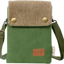 Green Men & Women Sling Bag Phone Sling Bag Canvas Mini Phone Bag Multi Layer Phone Pouch Fashion-image-41