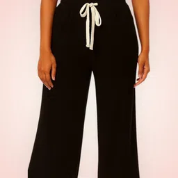 epicdesigns Women Comfort Fit Black Pure Cotton Trousers-picture-22