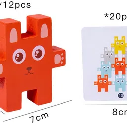 monty maestro 12 Piece Wooden Rabbit Stacker Toy image 3