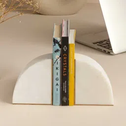 marbleous Daze Set Of 2 White Stone Bookend-picture-38