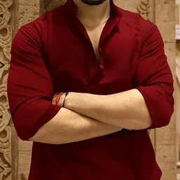 cocaly Men Solid Cotton Blend Pathani Kurta-picture-32