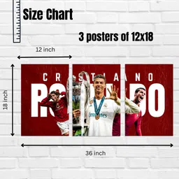 good hope Cristiano Ronaldo footballer Split Posters (09*12) Set of 3 Wall Art for Desk Home Office wall decoration home bedroom living room hall Gift Wall Paintings Sticker wallpaper Hostel Boys Girls. Paper Print image 3