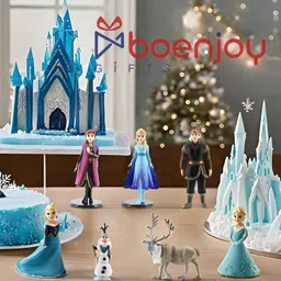 boenjoy Frozen Action Figure Cake Decoration Set – Elsa, Olaf, Anna, 5 Pieces image 5