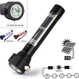 aonepter Aluminium 7 Mode Rechargeable Solar LED Torch Torch image 2