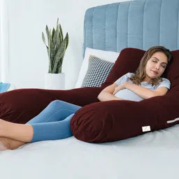 linenovation Microfibre Solid Pregnancy Pillow Pack of 1 image 2