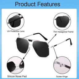 roadway UV Protection Retro Square Sunglasses (Free Size)-picture-14