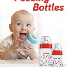 luvlap Wide Neck Natura Flo Baby Feeding Bottle, Floral & Stars, BPA Free, - 250 ml - 250 ml image 5