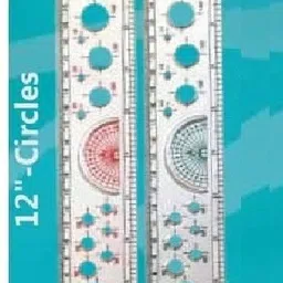 first click 12" Scales 5 pcs D & Round & Oval Circle Inbuilt Set of 5 pcs Ruler image 2