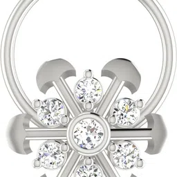 avsar Bhuvika 14kt Cubic Zirconia White Gold Nose Wire image 1