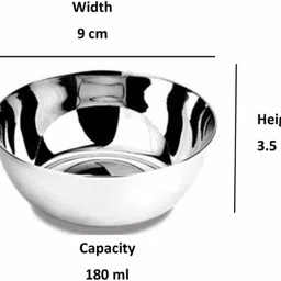 humneed Steel Serving Bowl Stainless Steel 150 ml Katori/ Bowl Set image 2