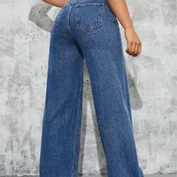 the rivvrs co Women Straight Fit High Rise Dark Blue Jeans image 2