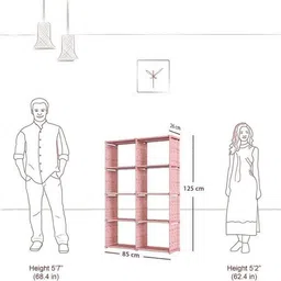 youcopia Plastic PVC 7-8-9 Shelf Book Organizer/Shoe/Chappal/Book/Clothes Rack Plastic Open Book Shelf image 2