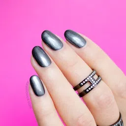 tanvi27 Mirror Effect Metallic Nail Polish Magic Mirror Grey Effect Chrome Grey image 3
