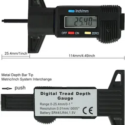 aasons Digital Tyre Thread Depth Gauge for Motorcycles, Cars, SUV Pin Gauge image 5
