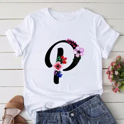 sqf Women Printed Round Neck Polyester White T-Shirt-picture-25