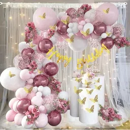 Solid Birthday Decoration Item for Girls. (Set of 75) Airwalker-image-0