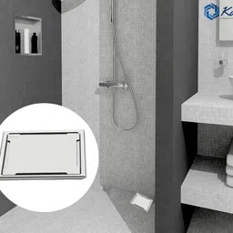 kamal Floor Stainless Steel Push Down Strainer image 3