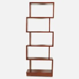 dzyn furnitures Affinity Teak Wood Bookshelf In Brown Finish image 4