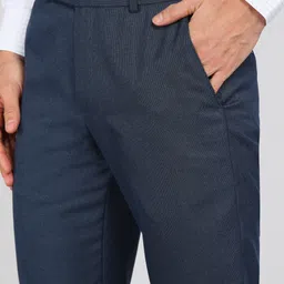 park avenue Men Regular Fit Blue Polyester Trousers image 5
