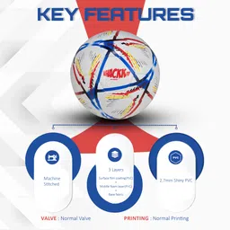 whackk Hagi HTCL Football/Soccer Ball/Training Ball Navy Red Football - Size: 5 image 3