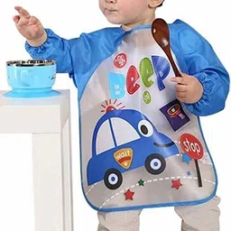 sbts 10 Pc Full Sleeves Washable Waterproof Feeding Bib for Babies and Kids image 2