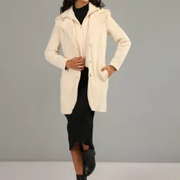 honnete 100 % Polyester Solid Coat For Women-picture-20