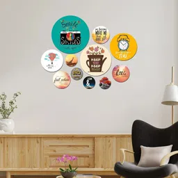 sndart Set Of 11 Modern Art Motivational Quotes Round Self Adhesive Wall Paintings Digital Reprint 21 inch x 26 inch Painting image 3