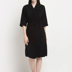 creeva Black Free Size Bath Robe-picture-19