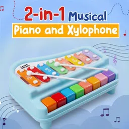 fizzy funs 2 in 1 Baby Xylophone Piano Toy for Toddlers 1-3 Years, 8 Multicolored Keys image 3