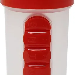seaspirit 7 Days Gym Sports & Protein Shaker Bottle 600 ml 2 in 1 Weekly Seven Compartments with Medicine Drinking Bottle Pill Box Multicolor Pill Box-picture-32