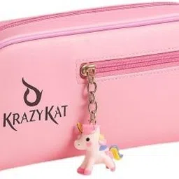 azim collection pencil pouch/case zipper, unicorn key ring, 3 pockets Art Artificial Leather Pencil Box-picture-45