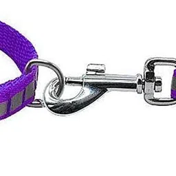 pet needs Set of 2 Nylon Leash with Collar Set for Puppy-Small -1.5 cm (Purple And Red) 121 cm Dog & Cat Strap Leash image 2