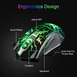DRUMZZ ColorClick RGB Computer Mouse Wired USB 7 Color Backlit,4 Adjust DPI Up to 3200 Wired Ambidextrous OpticalGaming Mouse image 4