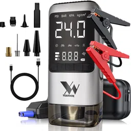 yearwin 6 in1 Car Battery Jump Starter, Tire Inflator, Vacuum Cleaner, Power Bank 1 ft Battery Jumper Starter image 1