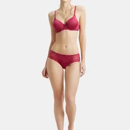 jockey 1814 Full Coverage Microfiber Elastane Stretch with StayFresh Treatment Women Hipster Red Panty image 4