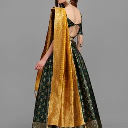 purvaja Self Design Semi Stitched Lehenga Choli image 2