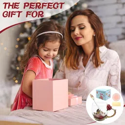 pamidhar Pack of 1 Glass Unique Rose Flower Design Handmade Enamel Beautiful Tea Coffee Cup image 5