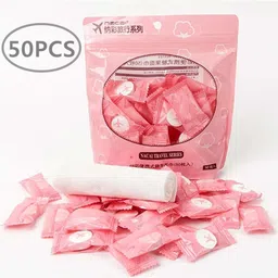 50 Piece Disposable Towel, Compressed Towel, Mini Disposable Compressed Washcloth, Cotton Portable Disposable Compressed Towels Perfect for Travel, Home & Outdoor Activities-image-12