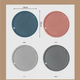 henij Round Silicone Trivets Mat Multi-Purpose Heat Resistant Trivet (Random Color) Polyvinyl Chloride Trivet image 5
