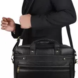 jairaj Men Black Messenger Bag image 3