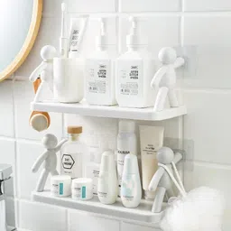 shreejee Self Adhesivecute Floating Shelves Wall Shelf for Home, Office & Kitchen X2.129 Plastic Wall Shelf image 2