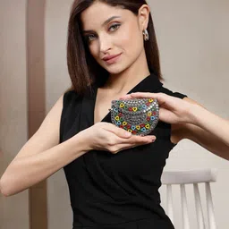 anekaant Party Silver Clutch image 2