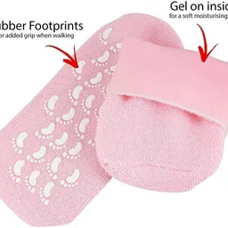 pkk traders Winter Care Spa Gel Socks, Full Heel/Feet Protector Silicone Ultra-Soft Socks with Moisturizing Natural Oil and Vitamin E - Helps Repair Dry Cracked Skin (MULTI COLOR, 1 PAIR) (Pack Of 1)-picture-29