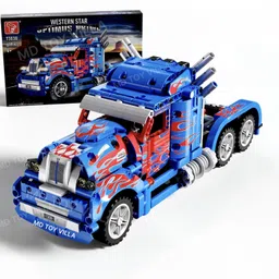 md toy villa western star truck blocks set pull back truck toys.-picture-23