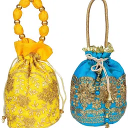 sunesh creation Women Yellow, Blue Potli-picture-10