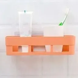 shrey Self Adhesive Wall Hanging BATHROOM floating Shelf (pack of 2) 1.181 Plastic Wall Shelf image 2