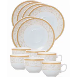 Cello Opalware Divine Coffee /Tea Cup Saucer Set (Set of 6pcs Cup & 6pcs Saucer) image 2