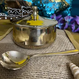 rammetals Bronze Brass Globe Kansa Handi with Glossy Finish Traditional Pure Bronze Serving Bowl Dinner Set-picture-20